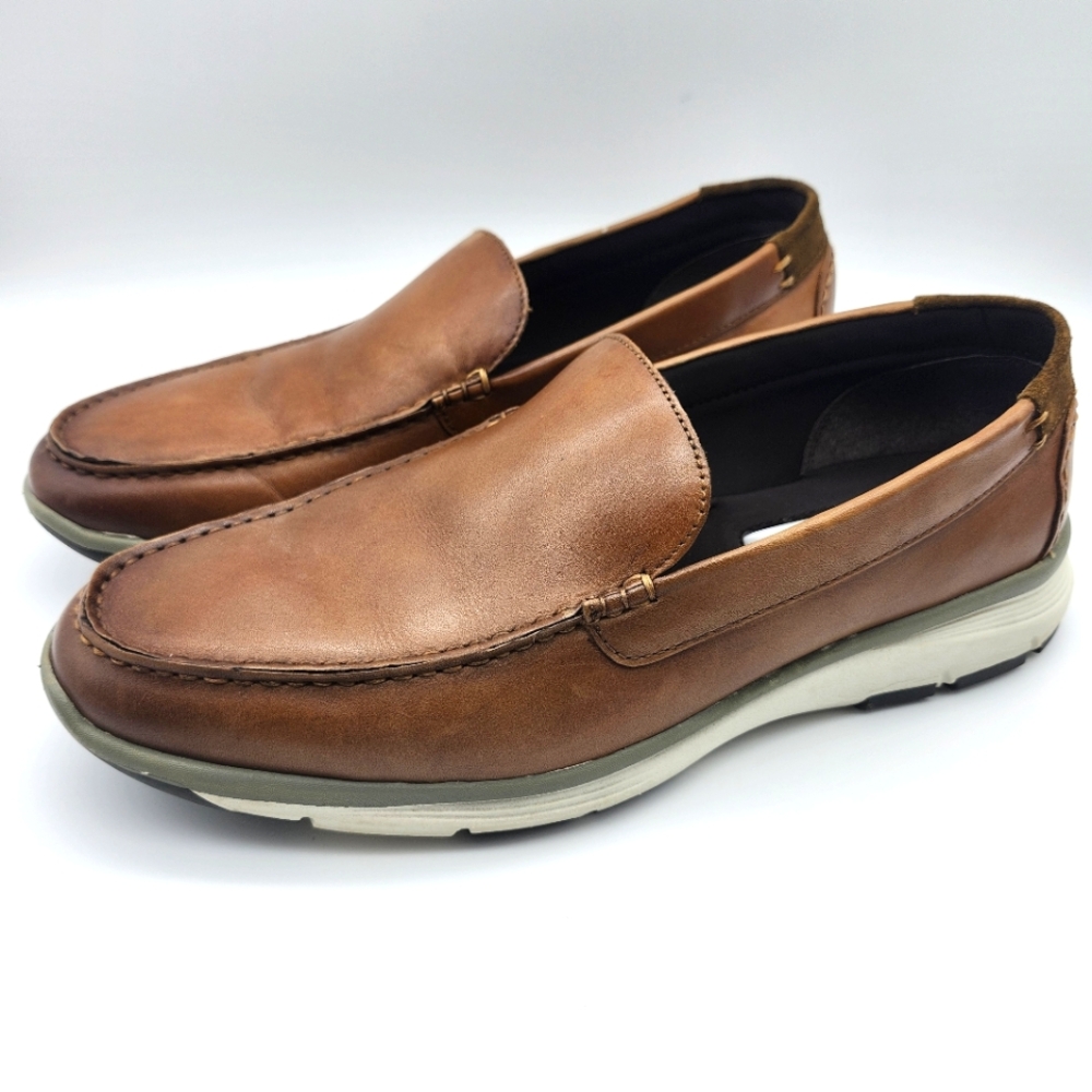 Kenneth Cole Gerrit Brown Leather Men's Loafers Dress Shoes Slip On